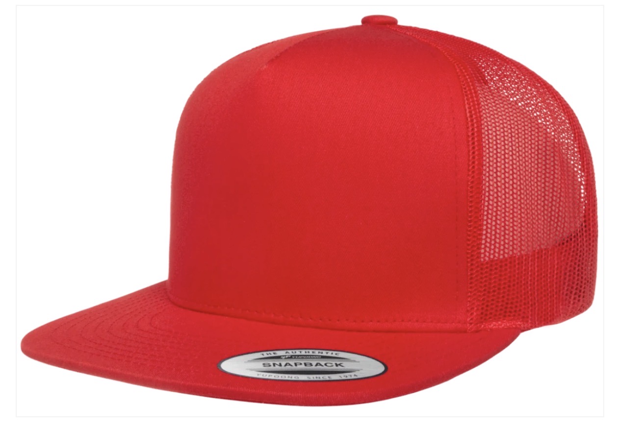 Red snapback hat