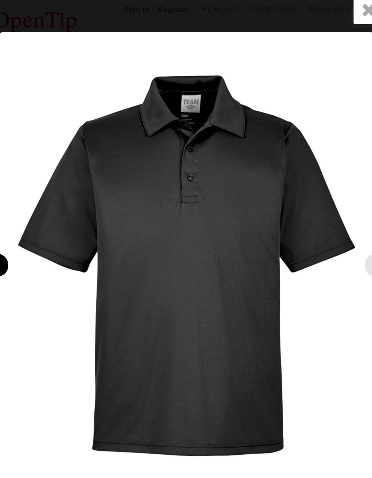 Black polo shirt
