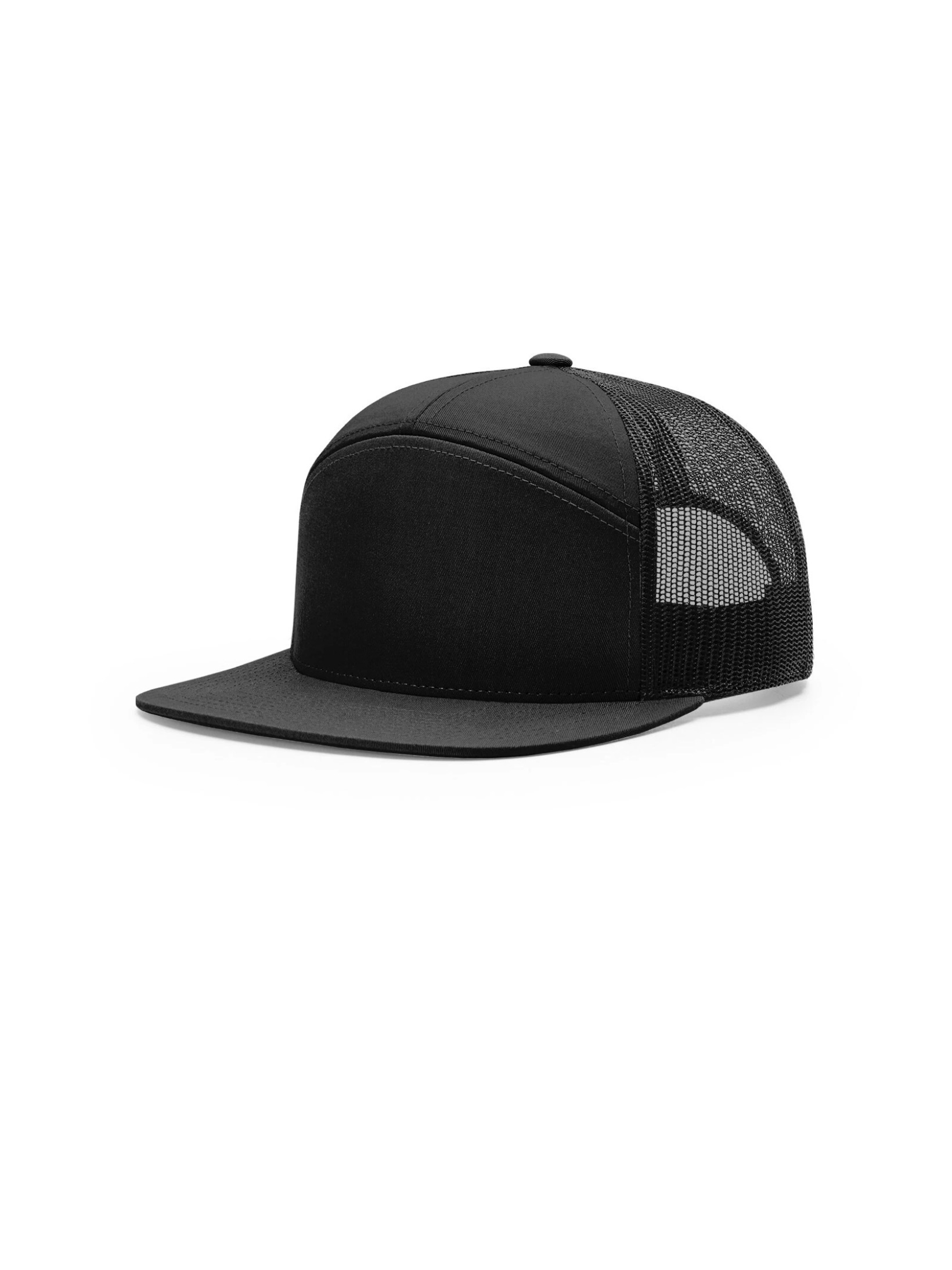 Black flat bill mesh hat