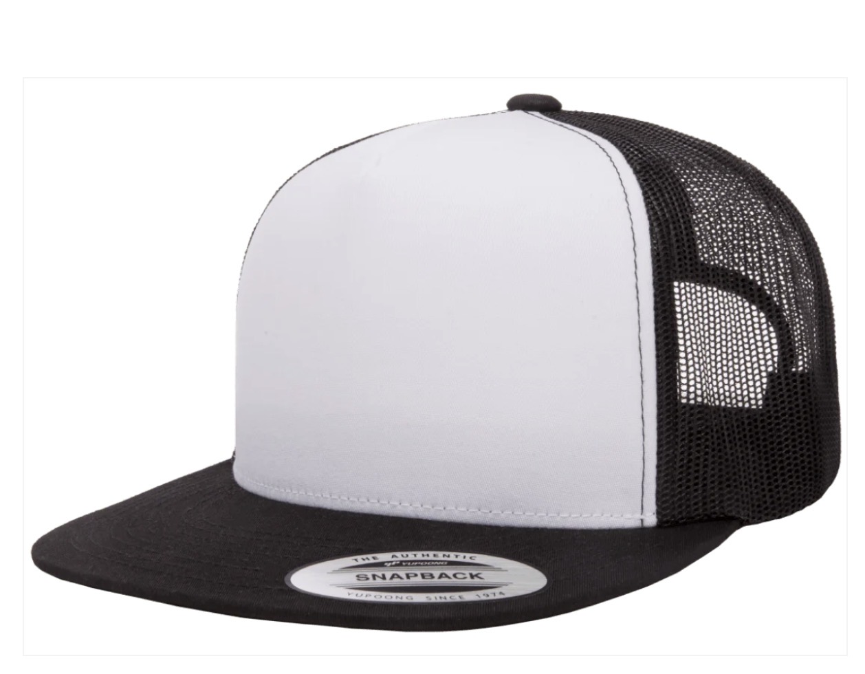 White and black snapback hat