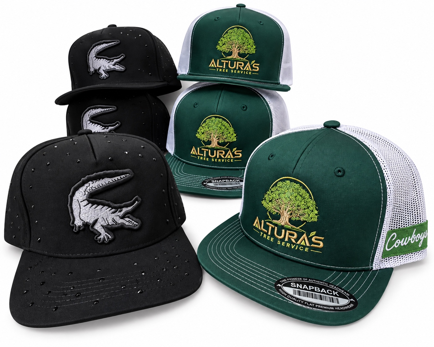 Custom embroidered caps by Signature Stitch