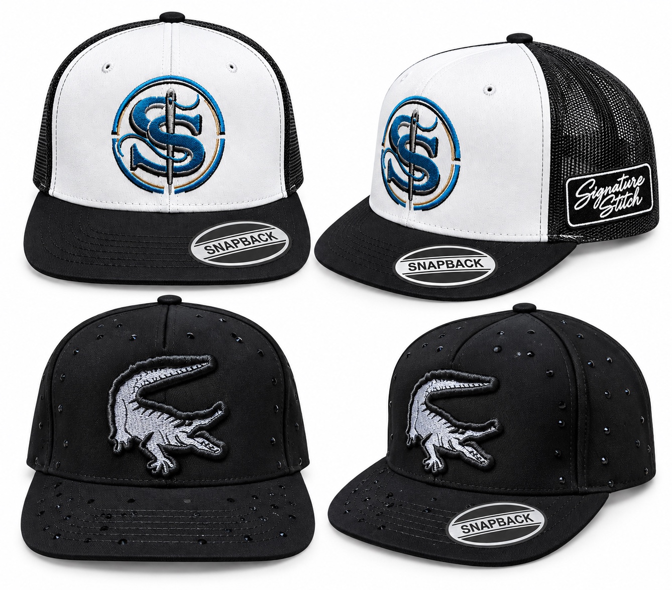 Signature Stitch embroidered cap collection